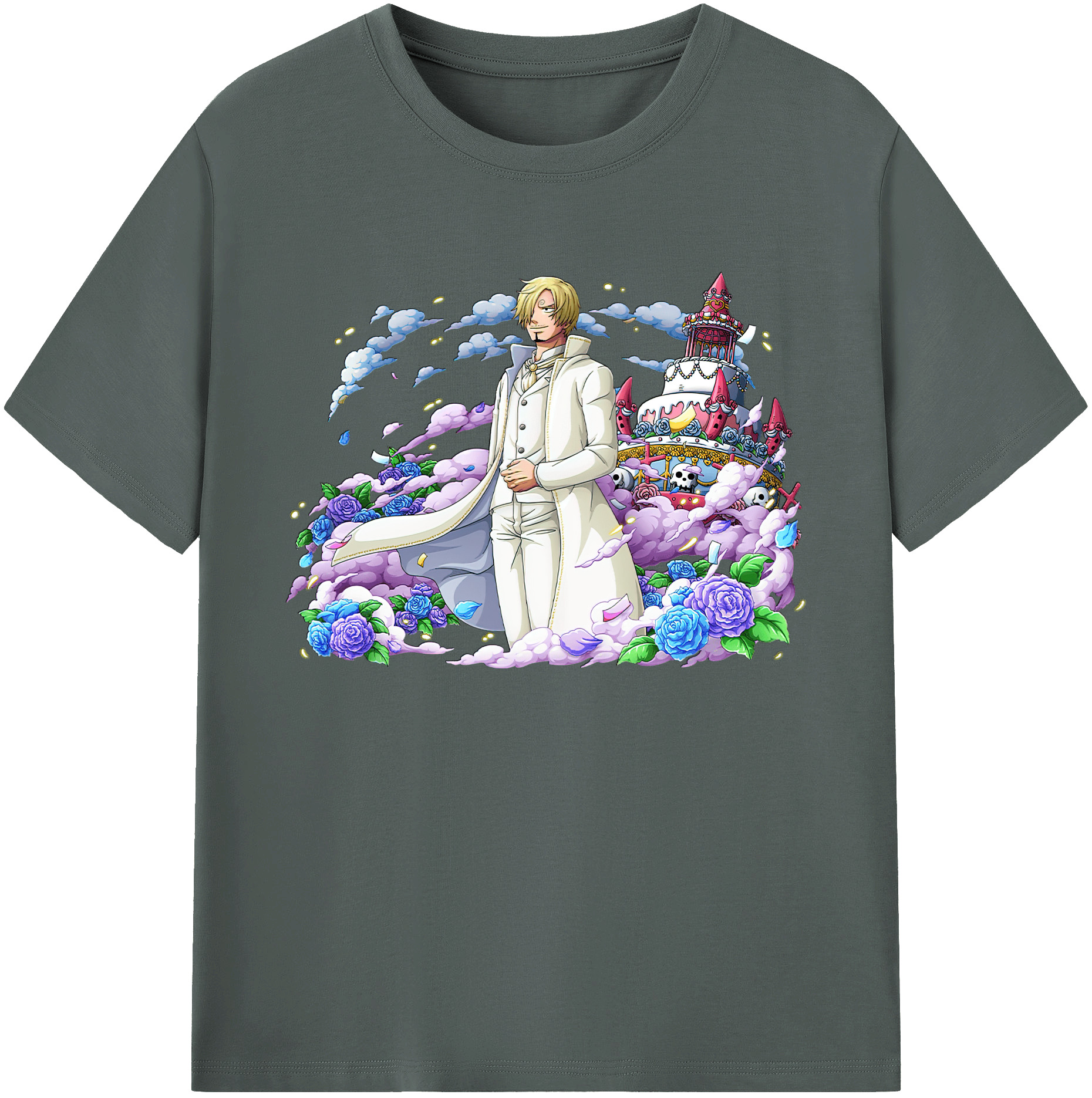 （画像用） ワンピース サンジ ONE PIECE Sanji 綿100％ メンズ半袖Tシャツ｜肌触りやわらか＆通気性